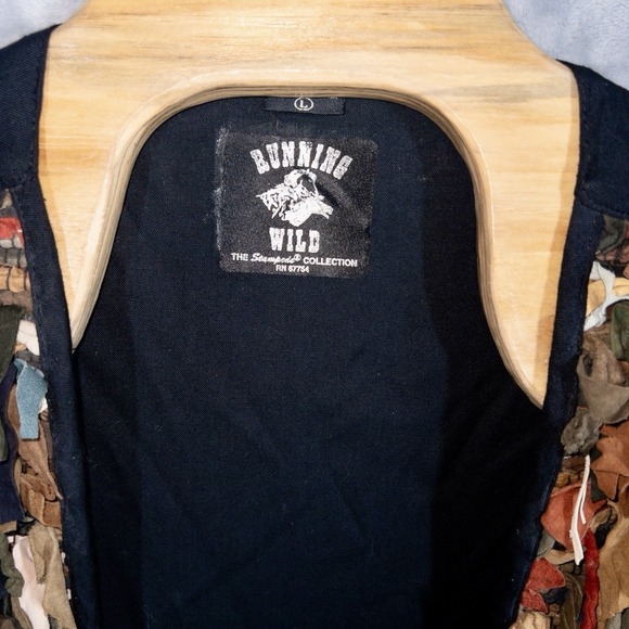 Vtg Western Vest Running Wild The Stampede Collection Womens Large Suede Leather - Picture 7 of 8